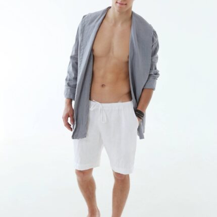 Linen Cardigan Layered Simplicity Linen Fabric for Men Relaxed Fit Gift for Him