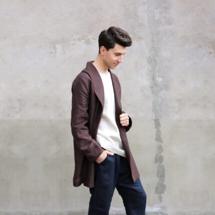 Linen Cardigan Neutral Vibe Linen Fabric for Men Oversized Feel Everyday Poise